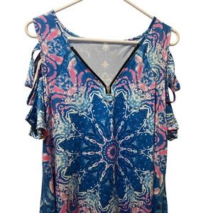 Blue and Pink Zipper Top